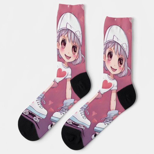 corazones pattern socken (Linkes Detail)