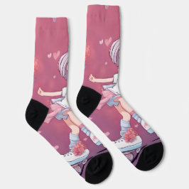 corazones pattern socken