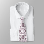 Corbata blanca con decoración violeta suave krawatte (Gebunden)