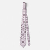 Corbata blanca con decoración violeta suave krawatte (Vorderseite)
