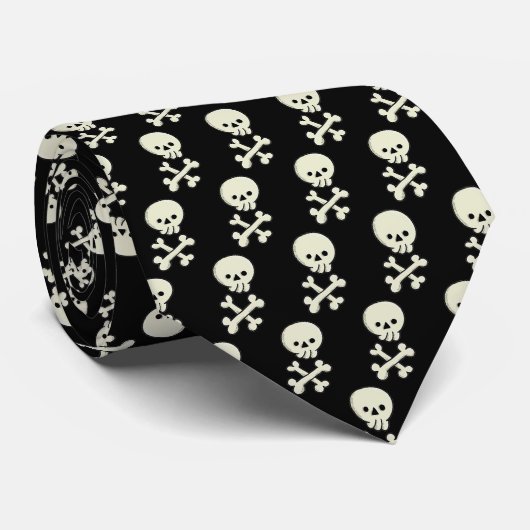 Corbata Calavera Negra Krawatte (Gerollt)