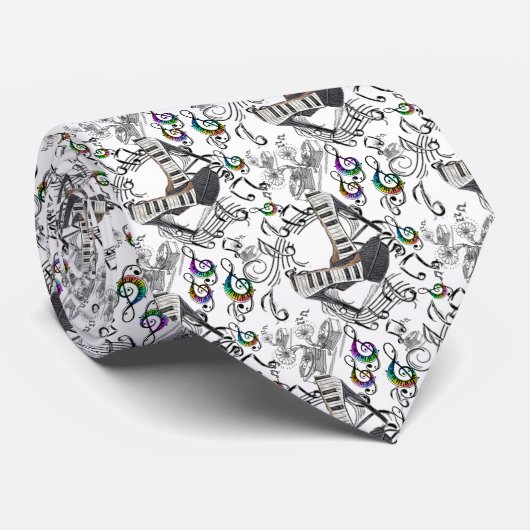 Corbata con notas musicales krawatte (Gerollt)