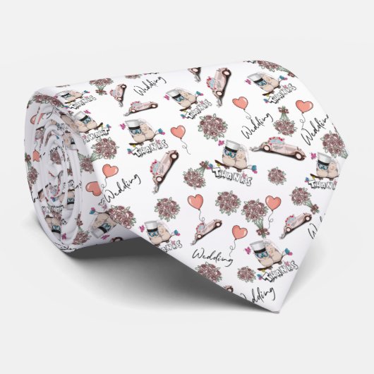 Corbata de Boda con pájaros de novios Krawatte (Gerollt)