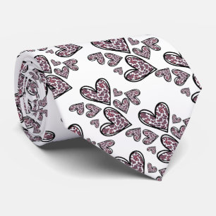 Corbata de corazones con manchas de leopardo krawatte