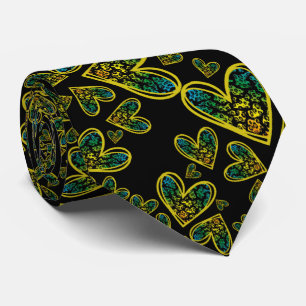 Corbata de corazones de leopardo en multicolor krawatte