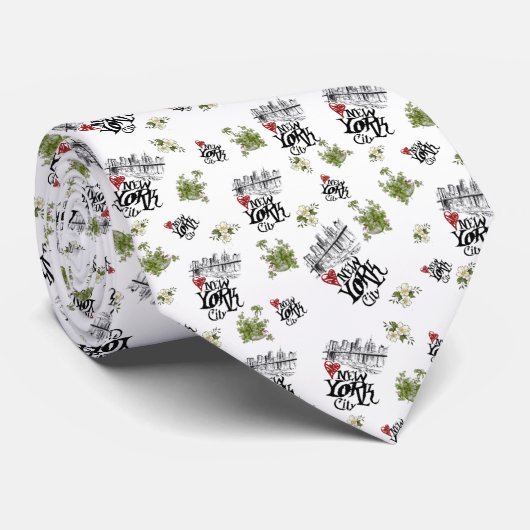 Corbata de nueva York con flores Krawatte (Gerollt)