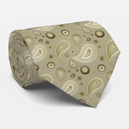 Corbata elegante beige con marrón krawatte (Gerollt)