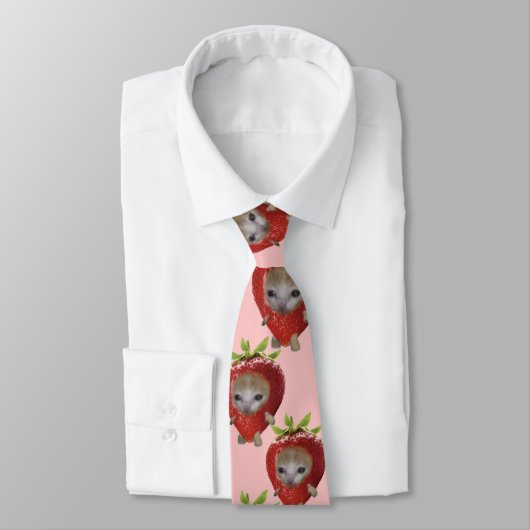 Corbata gato fresa meme gracioso krawatte (Gebunden)