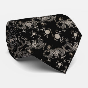 Corbata linda con dragón de color crudo krawatte