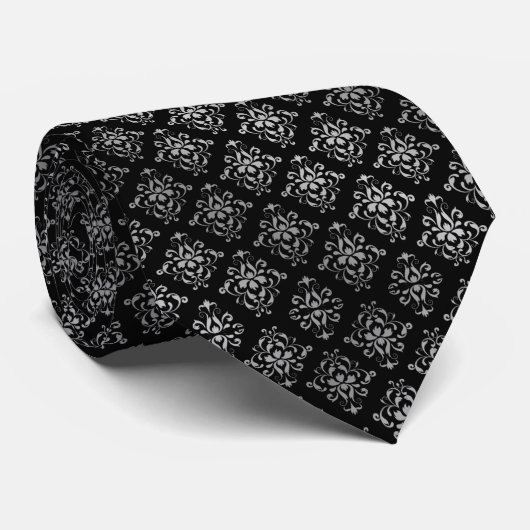 Corbata negra con gris krawatte (Gerollt)