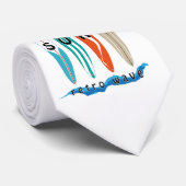 Corbata Surf Retro-Welle Krawatte (Gerollt)