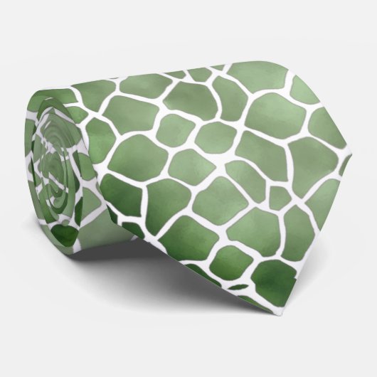 Corbata verde con blanco krawatte (Gerollt)