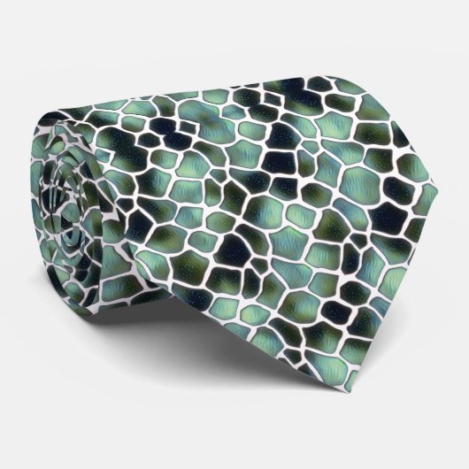 Corbata verde con negro krawatte (Gerollt)