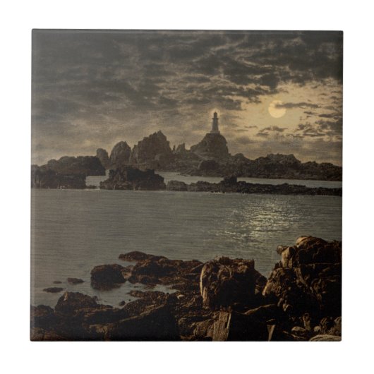 Corbiere Leuchtturm II, Jersey, England Fliese (Vorderseite)