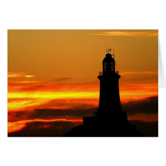 Corbiere lighthouse at sunset Jersey card (Vorderseite (Horizontal))