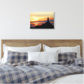 Corbiere lighthouse at sunset, Jersey Leinwanddruck (Insitu (Schlafzimmer))