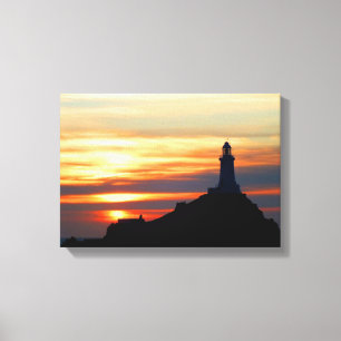 Corbiere lighthouse at sunset, Jersey Leinwanddruck