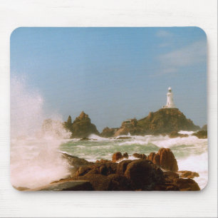 Corbiere Lighthouse in einem Wintersturm Jersey Mousepad
