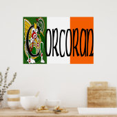 Corcoran Celtic Dragon Print Poster (Küche)