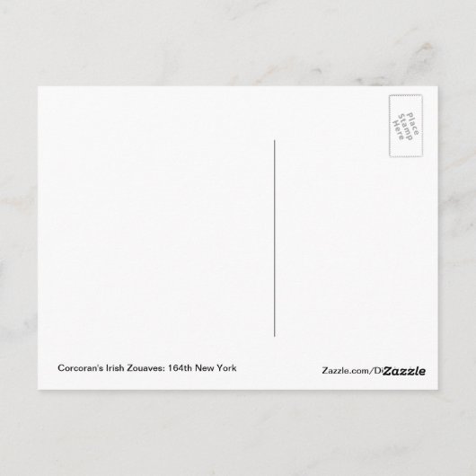 Corcoran Zouaves Postkarte (Rückseite)