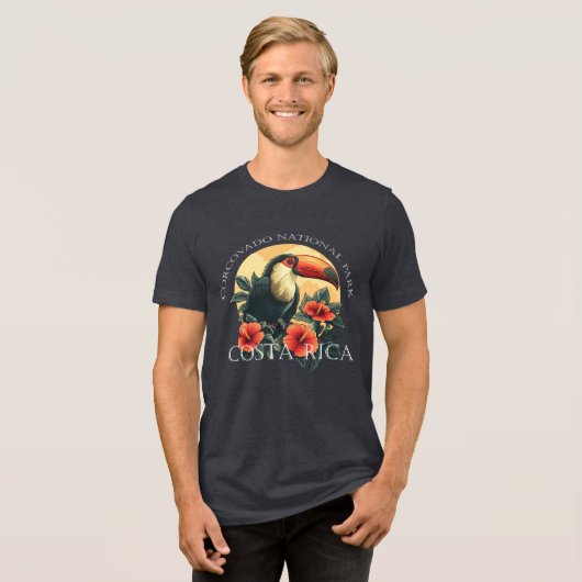 Corcovado Costa Rica Toucan Tri-Blend Shirt (Vorderseite voll)