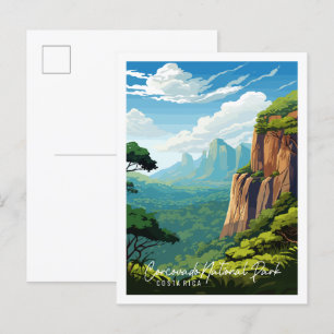 Corcovado Costa Rica Vintage-Reiseillustration Postkarte