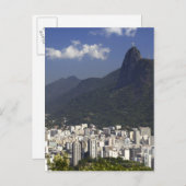 Corcovado mit Blick auf Rio de Janeiro, Brasilien Postkarte (Vorne/Hinten)