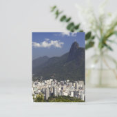 Corcovado mit Blick auf Rio de Janeiro, Brasilien Postkarte (Stehend Vorderseite)