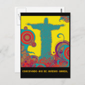 Corcovado Pop Style Postkarte (Vorne/Hinten)