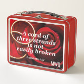 CORD OF 3 STRANDS Christian Wedding Quote Metall Brotdose (Vorderseite)
