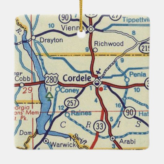 Cordele Georgia Keramikornament (Rückseite)