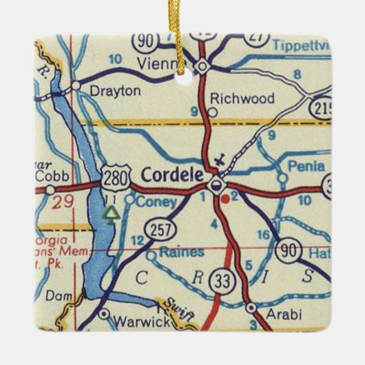 Cordele Georgia Keramikornament (Vorderseite)