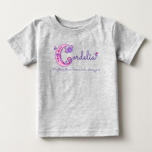 Cordelia Girls Name & Bedeutung C Monogramm Shirt (Vorderseite)