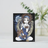 Cordelia Gothic Moon Oil Bird Angel Art Postkarte (Stehend Vorderseite)