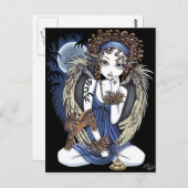 Cordelia Gothic Moon Oil Bird Angel Art Postkarte (Vorne/Hinten)