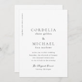 Cordelia Moderne Hochzeit Einladung (Vorne/Hinten)