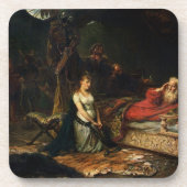 Cordelia und König Lear (Öl auf Leinwand) Getränkeuntersetzer (Vorderseite)