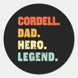 Cordell Vater Hero Legend Personalisierter Individ Runder Aufkleber