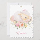 Cordero personalizado El Bautizo y Primer Añito Einladung (Rückseite)