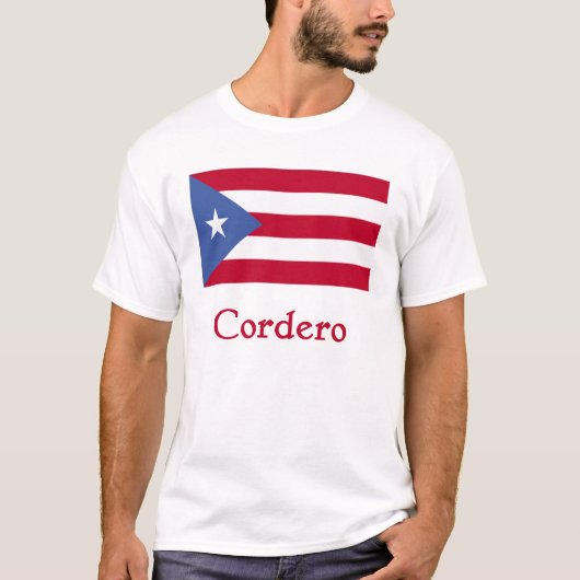 Cordero Puertorikaner-Flagge T-Shirt (Vorderseite)
