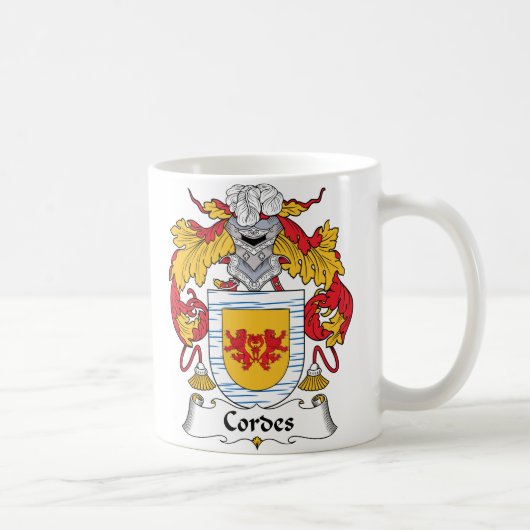 Cordes Familienwappen Kaffeetasse (Rechts)