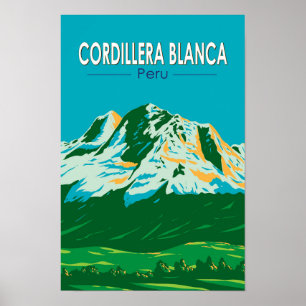 Cordillera Blanca Peru Reise Kunst Vintage Poster