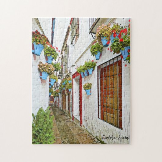 Cordoba Alleyway - das wirkliche Spanien Puzzle (Vertikal)