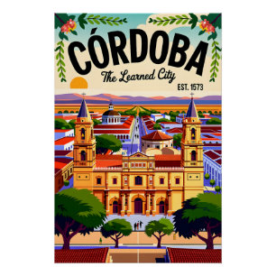 Córdoba Argentinien Retro-Reise-Wandkunst Poster