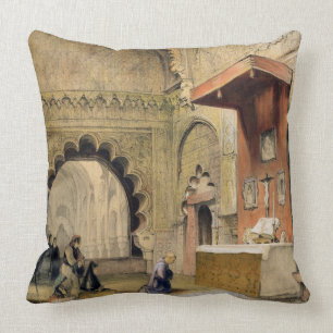 Cordoba: Mönch, der an einem christlichen Altar i Kissen