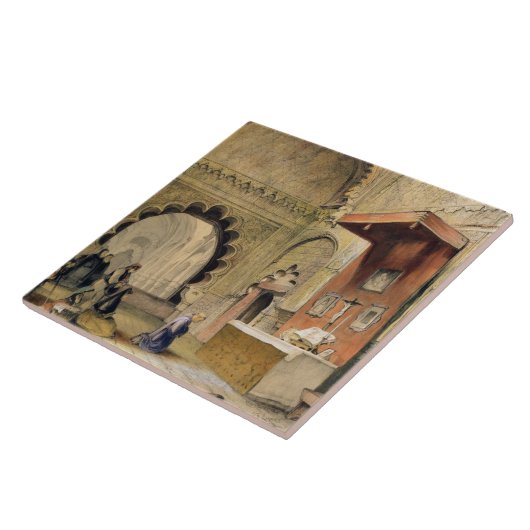 Cordoba: Mönch, der an einem christlichen Altar in Fliese (Seite)