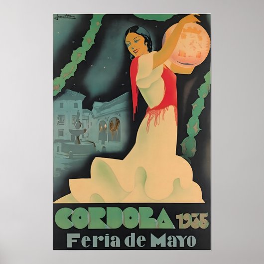 Cordoba Print Spain Travel Poster Spanish Art (Vorne)