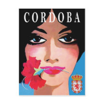 Córdoba, Spanien, Gesicht einer schönen Frau, Blum
