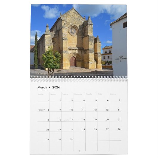 Cordoba Spanien - Kalender 2026 (Mär 2026)