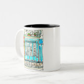 Cordonnerie Wasserfarben Sketch Zweifarbige Tasse (Vorderseite Links)